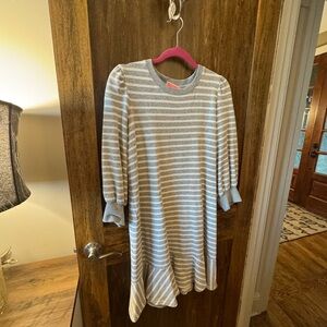 Kate Spade Gray and White Striped Dress